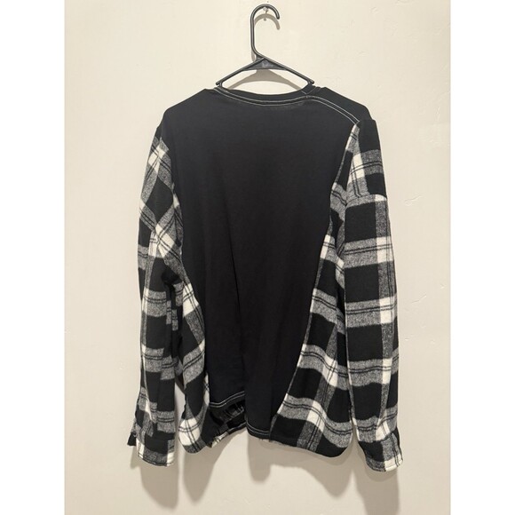 Reworked Upcycle Grunge Oversize Tupac Shakur  Flannel Top S/M - Picture 3 of 5